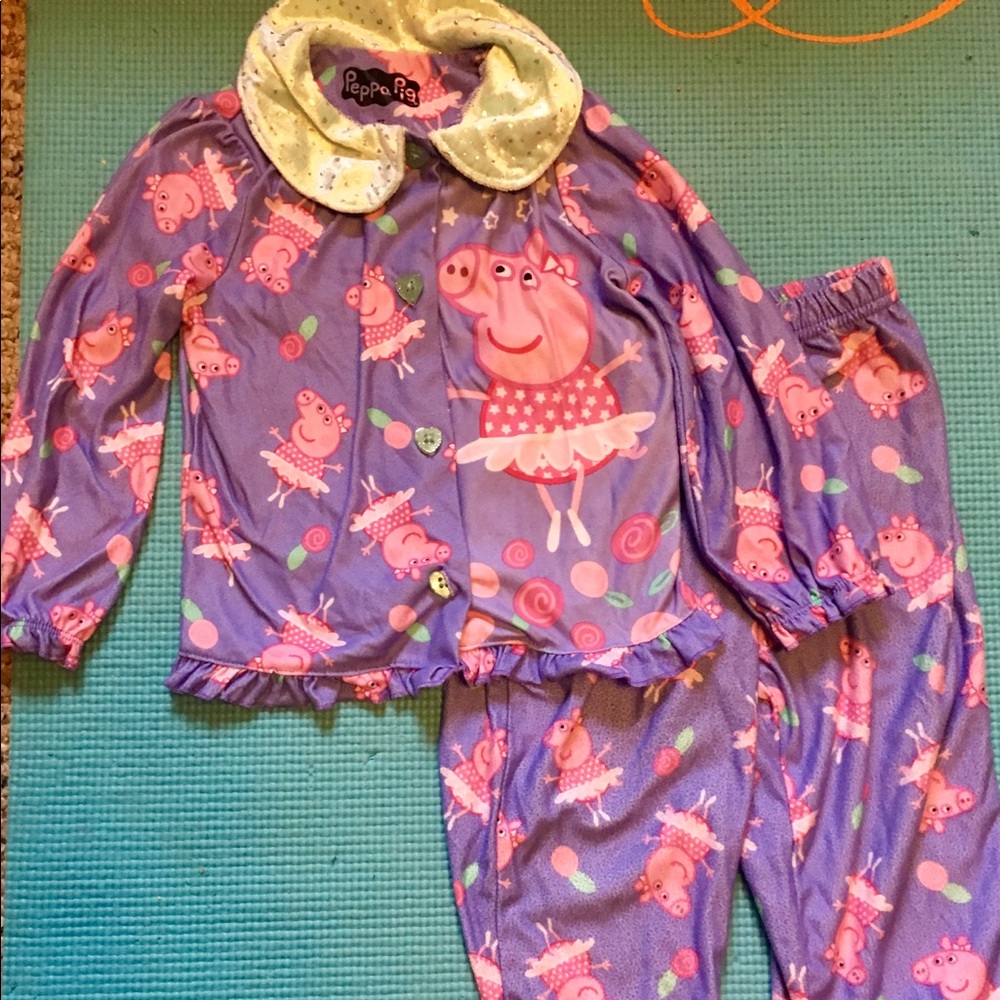 Peppa Pig Ballerina heart Button pj Set